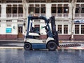 Background of forklifts,truck. Heavy duty equipment