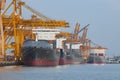 BANGKOK THAILAND - JUNE 27,201bangkok, big, business, cargo, chao praya, cities, city, container3 : large ship loading container