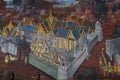 The beautiful painting on the wall of the Thai way of life in ancient times in color paintings on the wall in Wat Phra Kaew Royalty Free Stock Photo