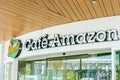 Cafe Amazon business sign symbol logo at store front facade, Amazon cafe is Thai most popular