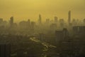 Bangkok, Thailand - 21 June 2018, City view showing dust, air pollution of Thailand at 2.5 microns or less PM 2.5, higher than the Royalty Free Stock Photo