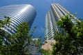 Cityscape Mahanakorn Tower downtown blue sky in BANGKOK THAILAND