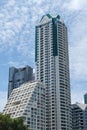 Cityscape Mahanakorn Tower downtown blue sky in BANGKOK THAILAND