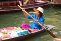 Bangkok, Thailand, June 06 2015: Damnoen Saduak floating market Bangkok is the most famous floating market in rural Royalty Free Stock Photo