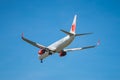 BANGKOK, THAILAND - JUNE 1, 2015: HS-LTK Thai Lion Air Boeing 737-900 landing to Don Mueang International Airport Thailand. Thai