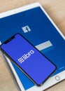 Libra, Facebook`s cryptocurrency, new internet cyber currency by FB social media for money business online digital technology