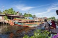 BANGKOK,THAILAND,JUNE 3 2017:The long tail boat at Bangkok yai c Royalty Free Stock Photo