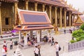 Bangkok, Thailand - June 5, 2016 : A lot of tourists at the Emerald Buddha temple or `Wat Pra Kaew`. It is well-known destination Royalty Free Stock Photo