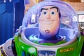 Model Buzz Lightyear robot toy character form Toy Story animation film at the cinema. Royalty Free Stock Photo