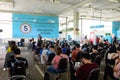 Bangkok, Thailand - June 24, 2021 : People sitting in the waiting area after receiving the covid-19 vaccine