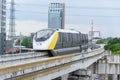 Thai electric monorail train yellow line in Bangkok