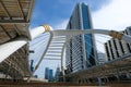 A view of modern buildings in Sathorn . Sathorn is the Thai capital`s central business distric Royalty Free Stock Photo