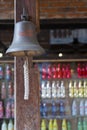 Antique bell with Coca Cola sign decoration retro style