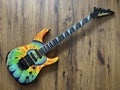 Bangkok, Thailand - June 10, 2020: Vintage 1991 Jackson USA Custom Shop Dinky Rare TIE DYE Graphic