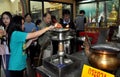 Bangkok, Thailand: >Lighting Incense at Chinese Temple Royalty Free Stock Photo