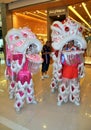 Bangkok, Thailand: Lion Dancers Royalty Free Stock Photo