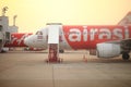 BANGKOK THAILAND - 30 Mar, 2014:Air Asia Airplanes at Don MuangAirport.Air Asia is a fast growing low cost carrier based in