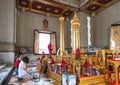 Bangkok, Thailand - Mar 29, 2022: The generality in the temple of Bangkok City Pillar Shrine or Wat Lak Muang when people come to