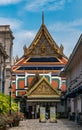 Bangkok, Thailand - Mar 29, 2022: The main entrance to the main area of The Temple of the Emerald Buddha or Wat Phra Kaew