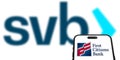 Bangkok-Thailand-Mar 28 2023 : Svb bank logo take over first citizens bank swiss switzerland country economy