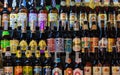 Bangkok,Thailand-31 MAR 2018: Variety of local drinks display on food shelf