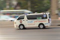 Bangkok Thailand - March 11 : An ambulance runs on the street to send emergency patients at Rama II road, March 11, 2018 in Royalty Free Stock Photo