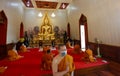 Bangkok, thailand March 25, 2020, .Buddhist monks pray blessing for people affected by the coronavirus disease COVID-19 outbreak