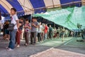 BANGKOK, THAILAND - MARCH 17: Citizens of Thailand from province line up in a long queue in the sun for election in Nongkhaem City