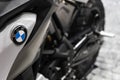 Bangkok, Thailand - March 31, 2019: Close up of a BMW logo on a BMW sport motorcycle tank at BANGKOK INTERNATIONAL MOTOR SHOW 2019