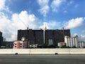 Bangkok, Thailand - March 2, 2017: Construction of apartment houses Condominium. At the construction site work construction crane