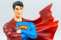 Bangkok, Thailand - March 27, 2016 : Fiction character of SUPERMAN from DC movies and comic. SUPERMAN action figure toys in