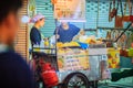 Bangkok, Thailand - March 2, 2017: Street food vendor cooking a Royalty Free Stock Photo