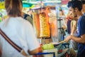 Bangkok, Thailand - March 2, 2017: Street vendor is selling gri Royalty Free Stock Photo