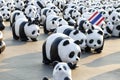 Bangkok, Thailand - March 4th, 2016:Exhibition of the 1,600 paper mache panda sculptures World Tour Exhibition at Royal Plaza