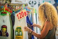 Bangkok, Thailand - March 2, 2017: Tourist selecting for cloths