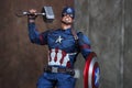 Close up of Captain America Civil War superheros figure action Royalty Free Stock Photo