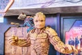 life-size Groot and Rocket Raccoo statue figure model of a movie called Guardians of the Galaxy Vol. 3 displays at the cinema