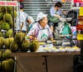 Durian seller, Yaowarat Road, Bangkok Royalty Free Stock Photo