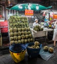 durian seller, Yaowarat Road, Bangkok Royalty Free Stock Photo