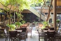 Bangkok, Thailand: Groove restaurant interior decorated with living trees and lit with natural light at Central World