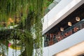 Bangkok, Thailand: living plants ferns, philodendron as part of interior design at Emquartier Shopping Mall. Vertical gardening