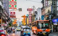 The image of Yaowarat Road, the main artery of Bangkok`s Chinatown