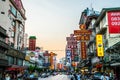 The image of Yaowarat Road, the main artery of Bangkok Chinatown, during the day time, Bangkok