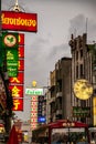 The image of Yaowarat Road, the main artery of Bangkok Chinatown, during the day time, Bangkok