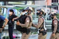 Metropolitan police talk to protesters