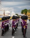 Military parade during coronation celebrations of His Majesty the King Royalty Free Stock Photo