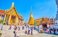 The most impressive thai religeon complex, the Temple of Emerald Buddha in Grand Palace, on May 12 in Bangkok, Thailand