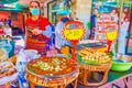 The street food vendor offers chineese food and snacks in Sampheng Market of Chinatown, Bangkok, Thailand Royalty Free Stock Photo