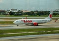 Thai Lion Boeing 737-900 before take off, Don Muang airport, Bangkok, Thailand