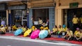 Thai people wear yellow shirts and are waiting for His Majesty the King